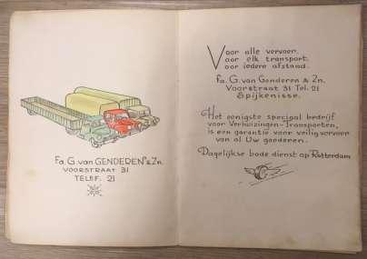 Vrijwel recht tegenover de winkel van Cor van Genderen was het bedrijf van G. van Genderen & Zn gevestigd, eigendom van Gijs en zijn zonen, resp.