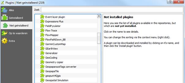 Het kan zijn dat je het project eerst moet sluiten en terug opstarten voor dat de Plugin geïnstalleerd is.