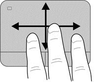 Voor een omgekeerde draaiing beweegt u uw rechterwijsvinger van 3 uur naar 12 uur. OPMERKING: draaien is standaard uitgeschakeld.