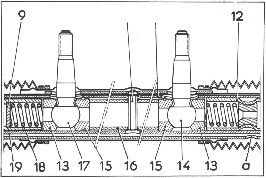 Maak de beide spoorstangen los (kogelbouttrekker 1964- T met drukstuk). Verwijder de afdichtbusjes (2) en de ringen. 6.