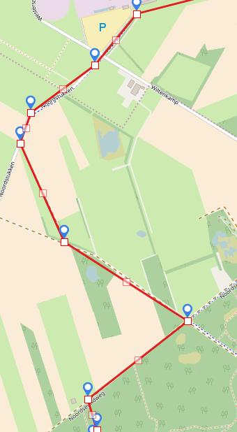 Zie trajectkaartje: Voorbij de gasopslag de kruising oversteken RD Noordstukken. Eerste pad LA dit is een graspad.