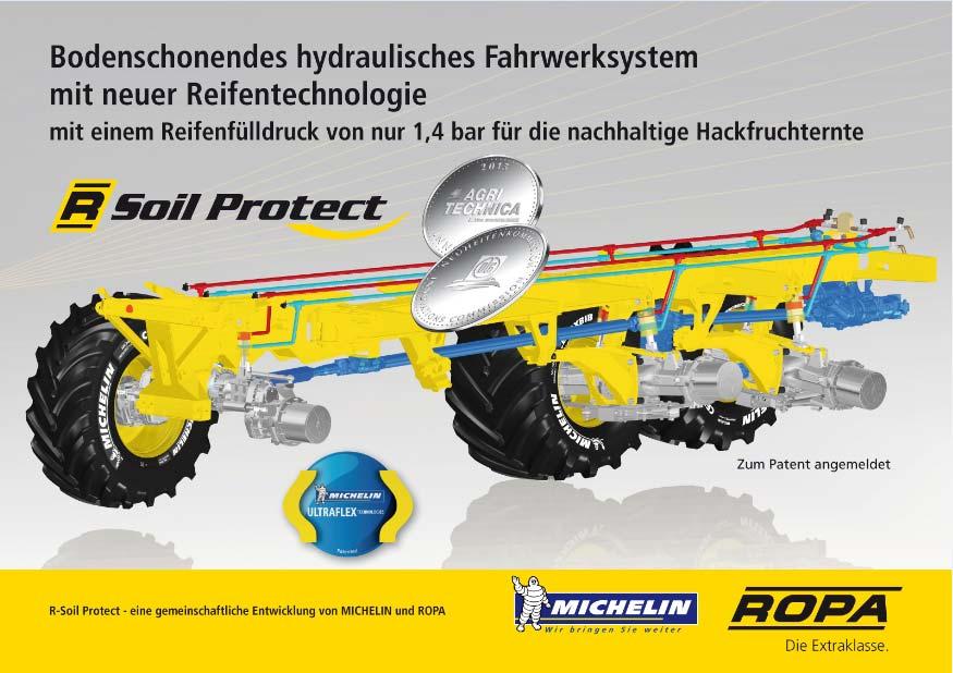 MICHELIN en ROPA ontvingen op de Agritechnica de Innovation Award vanwege hun project R-Soil Protect Een belangrijke stap voorwaarts wat betreft bodembescherming dankzij een nieuwe band met de