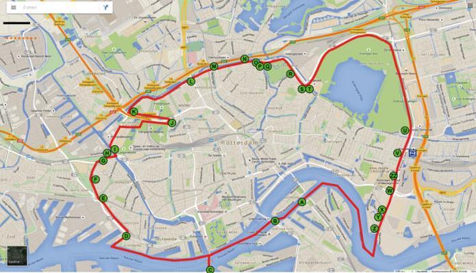 Het stedelijke hoofdwegennet, waar ook verkeer met een niet-centrum bestemming gebruik van