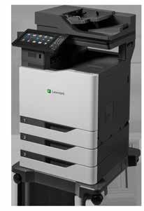 Lexmark CX860 serie Met een afdruksnelheid tot 57 pagina's per minuut 3, een enorme tonercapaciteit, een maximale maandelijkse gebruiksindicatie van 350.