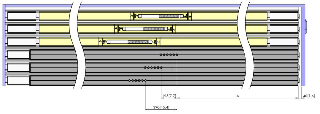 BEVESTIGINGSGATEN IN DE PROFIELEN BEPALEN De profielen moeten met 6 schroeven vastgezet worden. FIG.