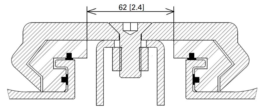 Controleer of alle cilinders geheel ingetrokken zijn. U controleert dit als volgt: de uiteinden van de zuigerstangen mogen niet verder dan 5-10 mm [0.20-0.39 ] uit de kunststof stanggeleiding steken.