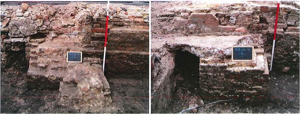 Het archeologisch onderzoek bracht heel wat gemetselde constructies aan het licht, waarvan er enkele teruggaan tot de 14de/15de eeuw.