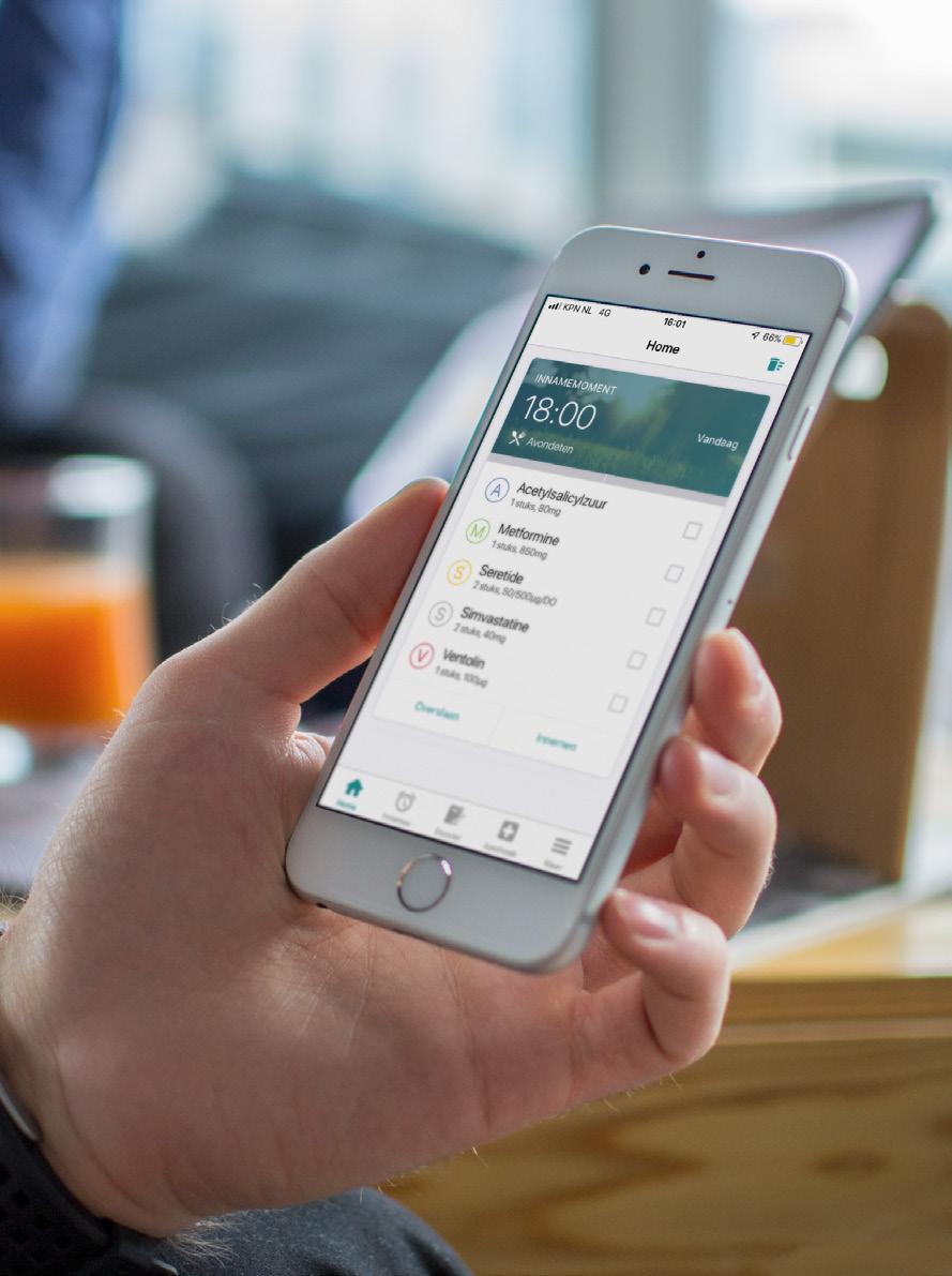 OVER MEDAPP Op het juiste moment van de dag de juiste medicatie innemen. Voor iemand van 35 die dagelijks één medicijn moet innemen niet zo n probleem. Maar denk je eens in dat je 69 bent.