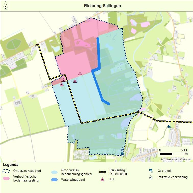 Figuur 6-5 Ligging riolering 6.3.3 Puntbronnen Bodemverontreinigingen De bodemverontreinigingen in het onderzoeksgebied zijn in beeld gebracht door de Nazca-gegevens van de provincie Groningen.