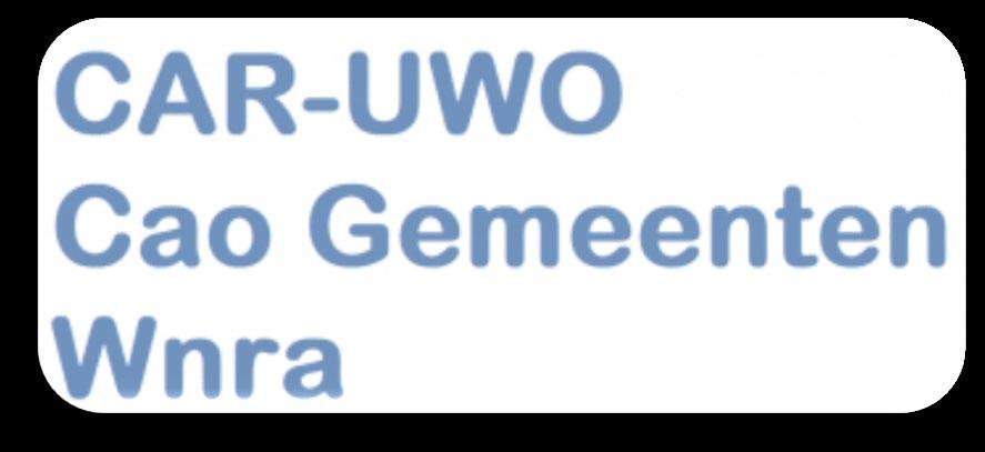 De genormaliseerde CAO Gemeenten Per 1 januari 2020 vervalt de CAR-UWO vervalt en de CAO Gemeenten gaat gelden. CAO Gemeenten is een zogenaamde standaard CAO (artikel 1.5 CAO).