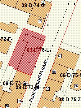 pagina 4 van 9 A. LIGGING VAN HET TERREIN Uittreksel uit het plannenregister Kadastrale nummers: 08-D-73-L- Ligging: REDERIJKERSSTRAAT 47 3500 HASSELT B. INFORMATIE OPGENOMEN IN HET PLANNENREGISTER B.