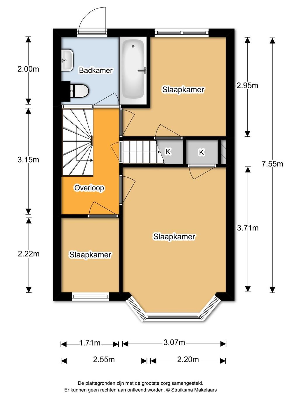 PLATTEGROND De plattegrond is niet op schaal en is bedoeld een indicatie te geven van