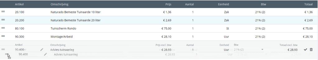 Let op! Dit is ook mogelijk bij facturering (opdrachten): 1.