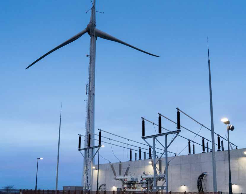 het trafostation en de productie is gestart, ofwel: energization van de windturbines heeft plaatsgevonden.