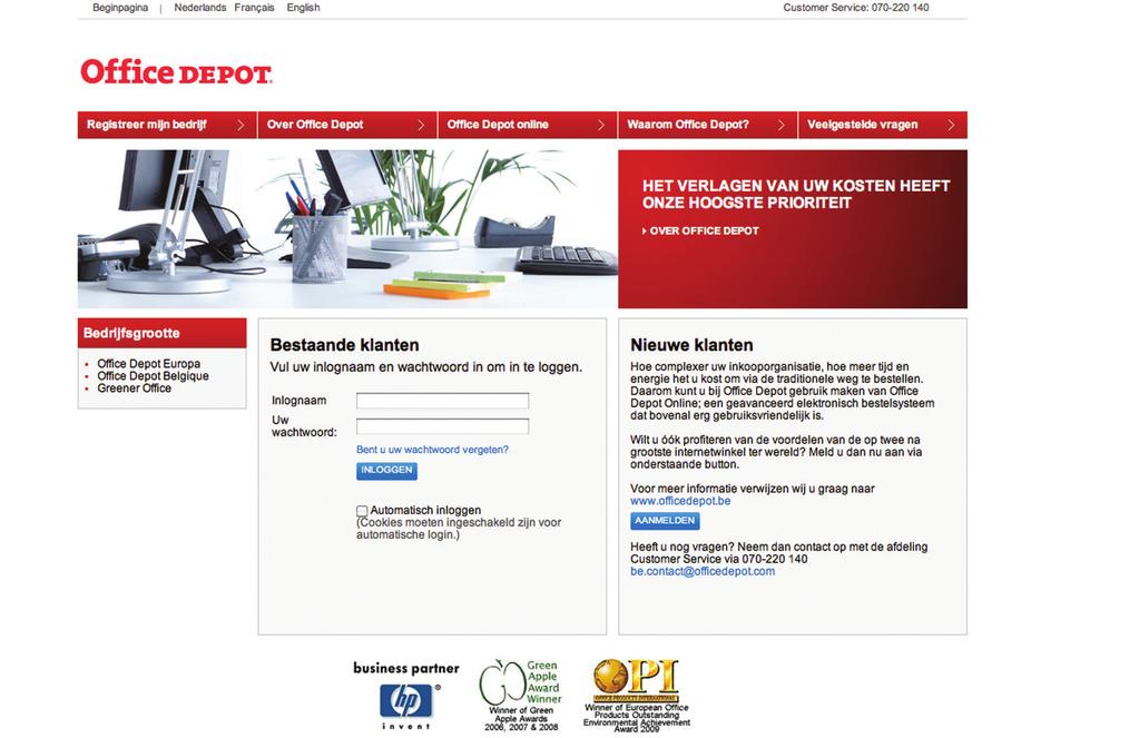 WELKOM BIJ OFFICE DEPOT ONLINE Deze verkorte handleiding is een handig hulpmiddel om u snel bekend te maken met de meest gebruikte functionaliteiten van Office Depot Online.