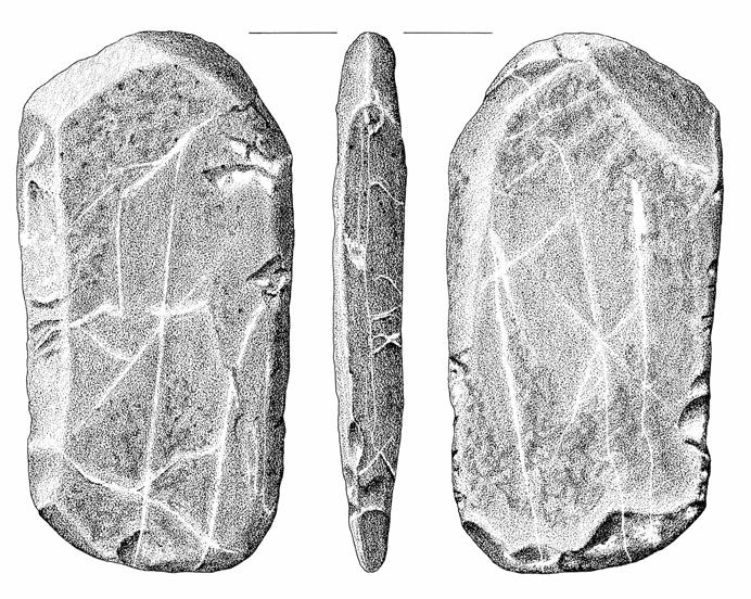 kuil S06.13 (vondstnr. 29) heeft verder een stuk gebroken kwarts opgeleverd en een fragment van kwartsitische zandsteen (29.