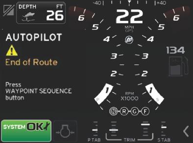 "Turn"-knoppen in de Track Waypoint-modus Wanneer u vanuit de modus Track Waypoint de linker of rechter bochtknop op de Autopilot-keypad indrukt, verandert de modus in Auto Heading.