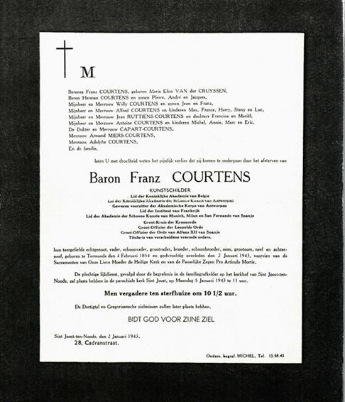 Zonnige dreef bij Familiekunde Dendermonde Ter gelegenheid van deze tentoonstelling Courtens werd een mooi boek uitgegeven Franz Courtens, Buiten en binnen tussen impressionisme en expressionisme met