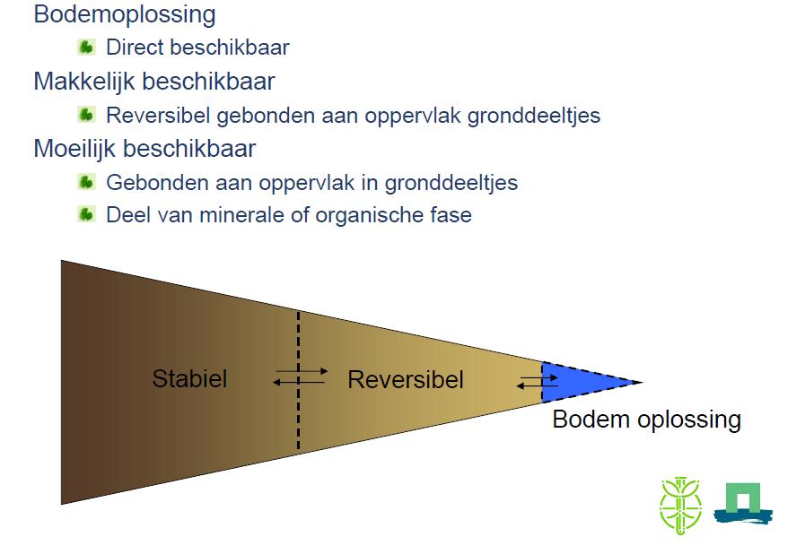 Fig. 1. Schematische indeling van de verschillende fosfaatvormen in de bodem (Van Rotterdam-Los et al., 20