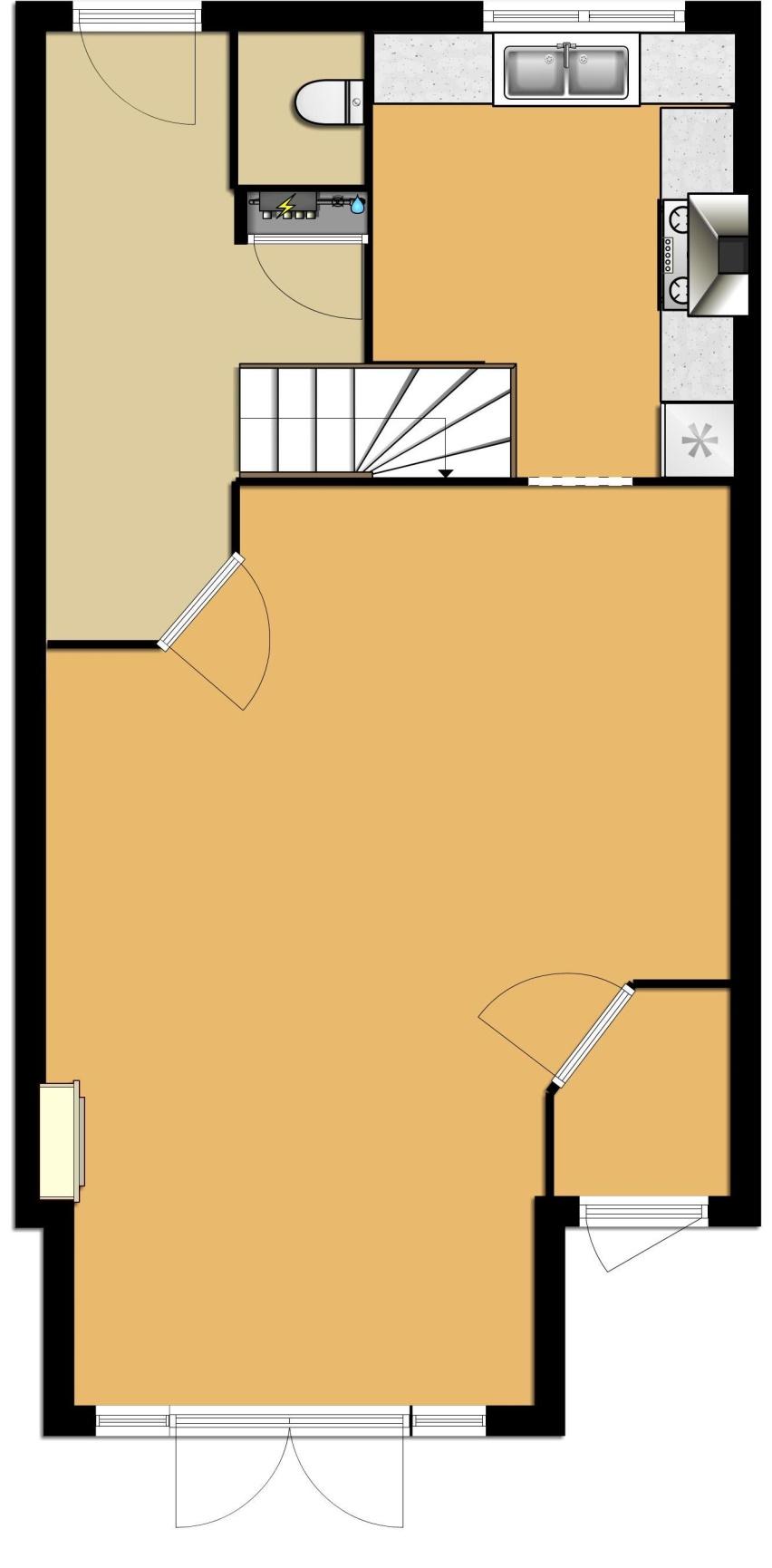 Plattegrond 21 Begane grond Dit is een schetsmatige weergave van