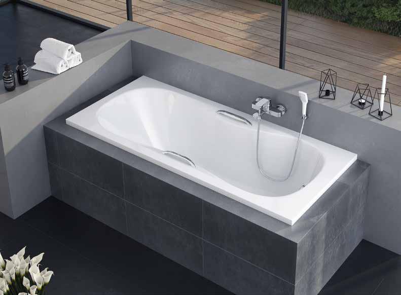 Het Easy comfort bad geeft ex tra steun met de voorgemonteerde handgrepen Een lekker ligbad Rechthoekige inbouwbaden zijn voor veel badkamers nog altijd de meest praktische oplossing.