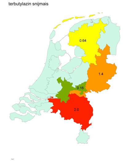 Dit voorbeeld geeft aan dat deze factor in principe een goede maat is om regionale verschillen in het gebruik van gewasbeschermingsmiddelen volgens de CBS-enquête weer te geven.