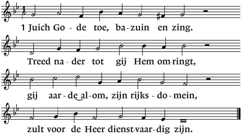 We zingen: (staande) lied 100: 1, 2,