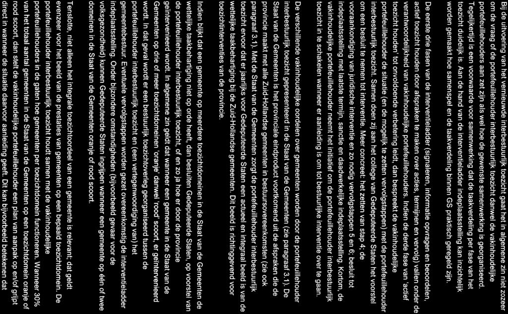 Bij de uitvoering van het vernieuwde interbestuurlijk toezicht gaat het in algemene zin niet zozeer om de vraag of de portefeuillehouder interbestuurlijk toezicht danwel de vakinhoudelijke
