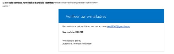 registreren Tik je email adres in en klik op Verificatiecode