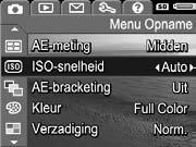 OPMERKING: De instelling Burst is niet beschikbaar tijdens het opnemen van videoclips, in de opnamemodus Panorama, in de opnamemodus Document en als u de optie AE-bracketing gebruikt.