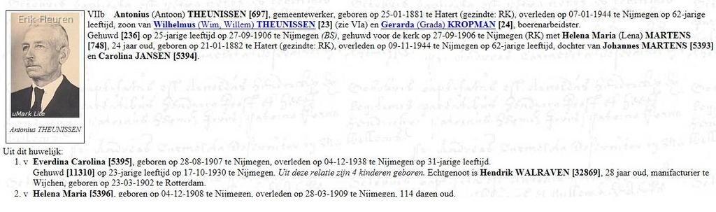 Geboren-1 Everdina Carolina Theunissen Geboortedatum 28-08-1907 26 Aktenummer 1051 Aktedatum 29-08-1907 Toegangsnr Inventarisnr 11108 Normaal 0207 #