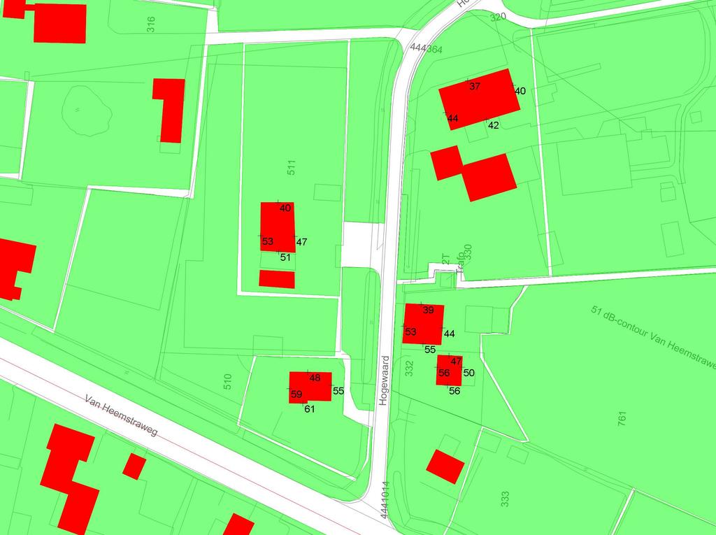 SAB, Arnhem project opdrachtgever Hoogewaard, Winssen (226) gemeente Beuningen objecten bodemabsorptie bebouwing rijlijn + waarneempunt gevel omschrijving