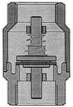 4. TERU ia OF MSV Mini-terugslagventiel zonder veer Messing vernikkeld PN 10 Materiaal: Behuizing: Messing vernikkeld, Dichting: NBR, Kogel: RVS AISI 420 Temperatuurbereik: -10ºC tot max.