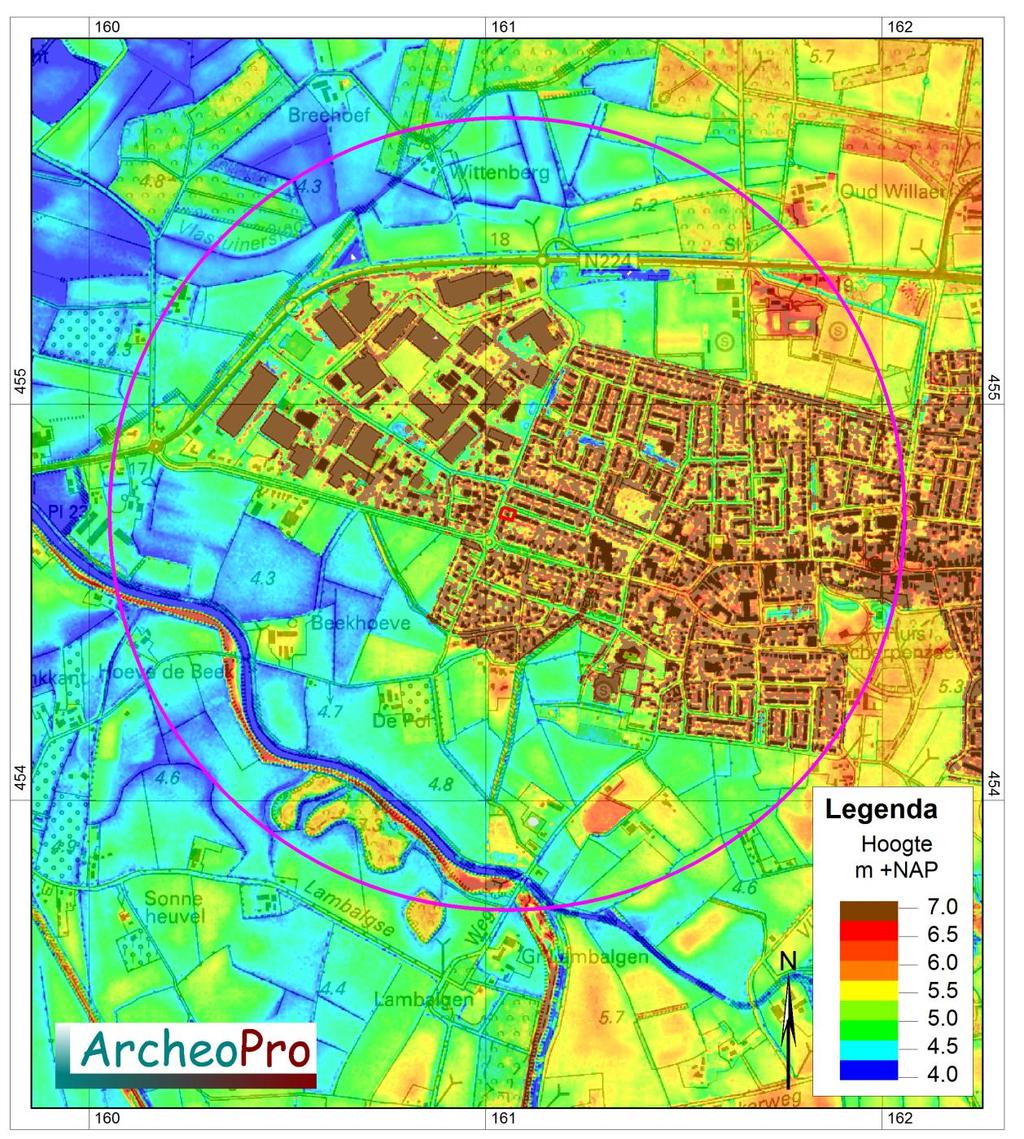 Archeologische onderzoek Industrielaan, Scherpenzeel ArcheoPro Rapport, 1059, Pagina 13 Figuur 7: Uitsnede uit het Actueel