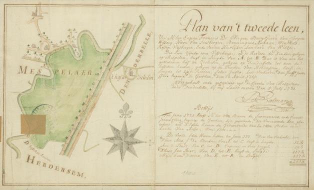 3. Kaart van een deel van de Dender in Denderbelle, 18 de eeuw (pro memorie) 4.
