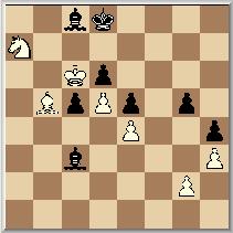 Td1, De7 De witte positie oogt dan wat sympathieker. Na de tekstzet verliest zwart gewoon. 32. Txc4, bxc4 33. Lxe4, Lxe4 34. Dxe4, Dxa7 35. Dxd5+ En zwart verliest nog de c-pion. Opgegeven.