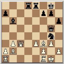De partij was toen feitelijk al beslist, maar er werd nog verzet geboden tot aan deze stelling: Jojanneke maakte toen het volgende afspel mogelijk via 22, Td8 23. dxc5, Pf6 24. Dxd8+, Lxd8 25.
