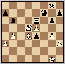 goeds voor zwart. Hij probeerde het dan ook met 23, Pxe3 24. h4, Dg6 25. Lh5, Pd5 26. Df3 Maar dat bleek uiteindelijk ook onvoldoende en even later moest hij de vlag strijken.