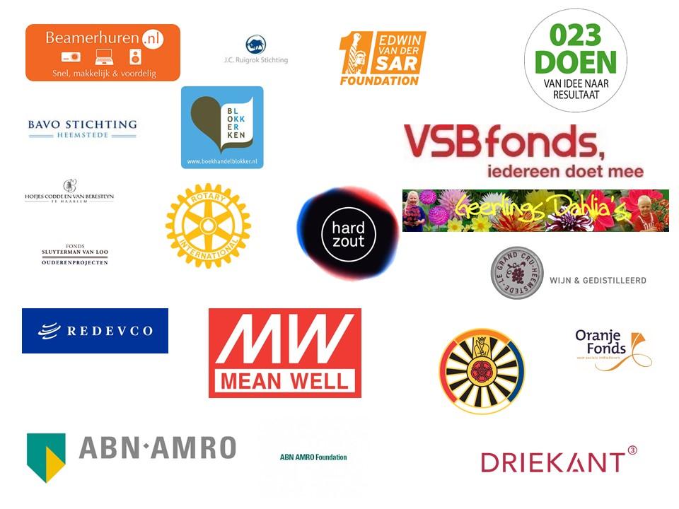 Sponsoring en/of giften Het is goed gegaan met onze fondsenwerving; er is cofinanciering gevonden bij VSB fonds, RCOAK, JC Ruigrok Stichting, Bavo Stichting, Edwin van der Sar Foundation, Hofjes