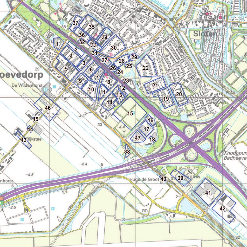 14 In de toekomstige situatie wordt de realisatie van een hotel mogelijk gemaakt aan de Schipholweg 275 te Badhoevedorp. Het plan voorziet in de realisatie van 269 kamers, 1950 m 2 b.v.o. zalen, 599 m 2 b.