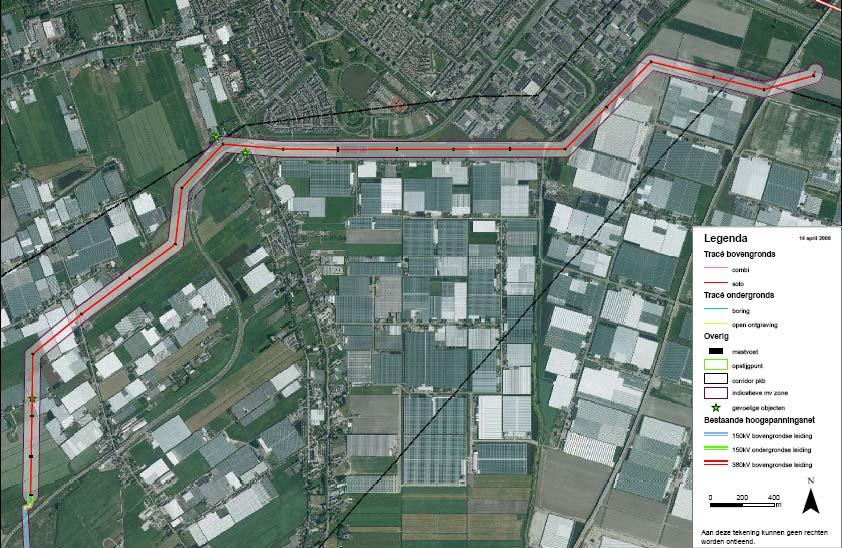 Beschrijving tracé en nadere toelichting op de tracékeuze gemeente Lansingerland, ten oosten van HSL). Na het transformatorstation start de Noordring.