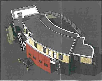 15 Figuur 2.6 Aanzicht voormalige locatie bowling In dit gebouw wordt in principe op de begane grond een parkeergarage gebouwd. Hier bovenop komt een verdieping met een restaurant.