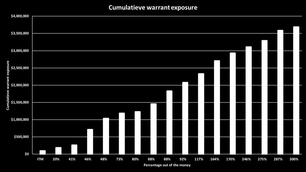 Warrant portefeuille Warrant portefeuille samenstelling De warrant portefeuille bestaat momenteel uit 17 individuele posities.