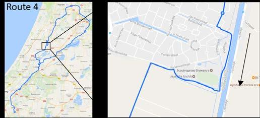 Route van C3 Lisse naar C4 - Café Ut Dobbertje 1. Vertrek in zuidelijke richting langs de ringvaart met het water aan uw linkerhand op de Ringdijk. (Route 4) 2.