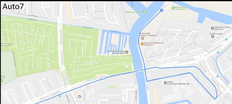 13. Neem op de rotonde de eerste afslag rechts op de Oegstgeesterweg. 14. Volg deze weg die overgaat in de Willem de Zwijgerlaan. (Auto7) 15.