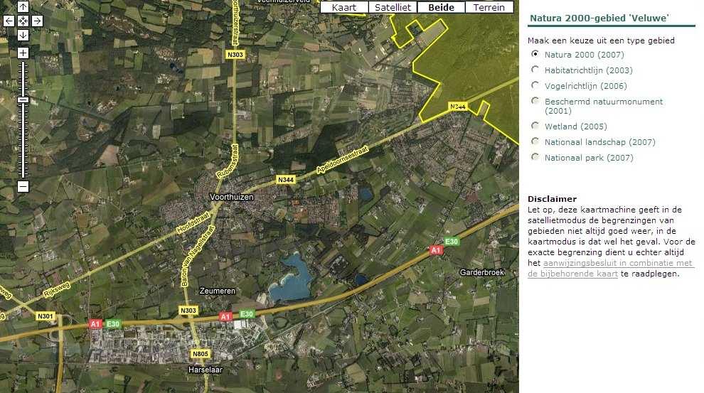 Vogel- en habitatrichtlijngebieden Ten oosten van het bedrijf ligt het Natura-2000 gebied Veluwe.