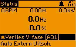 Aanpassing contrast display 5 Druk op [Status] en [ ] om het display donkerder te maken. Druk op [Status] en [ ] om het display helderder te maken. Bovenste gedeelte Middelste gedeelte 130BP074.