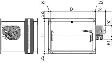 Technische tekening H nominale hoogte mm 200 250