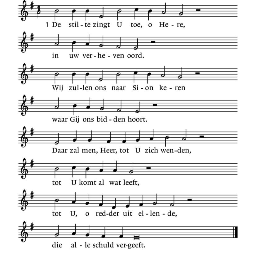 WITTE DONDERDAG Orgelspel Welkomstwoord Anngslied: Pslm 65: 1 (llen stn) Moment n stilte