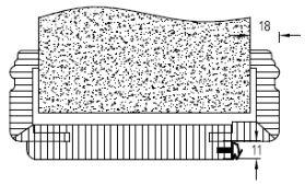 schuifdeurkozijn type Rond/Hoekig (RE) (montage voor de wand; inclusief aanslaglijst, loopkast en looprail) Scharnieren: alu 80/80; 3 stuks (4 bij 980 mm), geplaatst Slot: dag en nacht (RF0) of